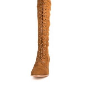 Tan Suede Lace Up Boots